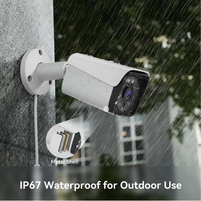 Wired Security Camera System Outdoor, 4CH 5MP Lite AHD DVR with 500G Hard Drive, 4 x 5MP Wired CCTV Camera, Indoor/Outdoor Surveillance DVR Kit with Human Detection, Night Vision