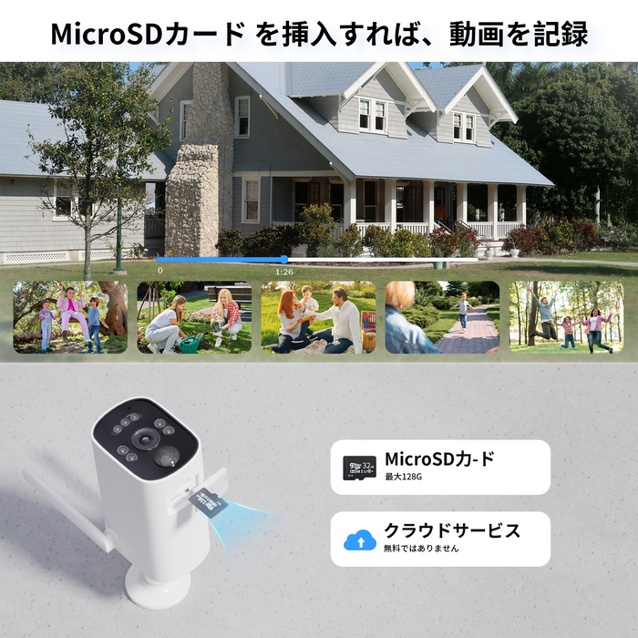 防犯カメラ 屋外 カメラ4台 ソーラー発電 室内ハード VORGUT 防犯カメラ 屋外 ソーラー 4台 モニター付き ワイヤレス