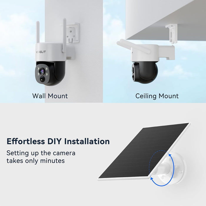 Solar Cameras Wireless Outdoor with 10'' Monitor, 4pcs 2K 3MP Solar Powered Home Security Cameras, Full Color Night Vision, 360° Pan Tilt, Human Detection, 2.4G/5G WiFi 10CH NVR with 500G HDD
