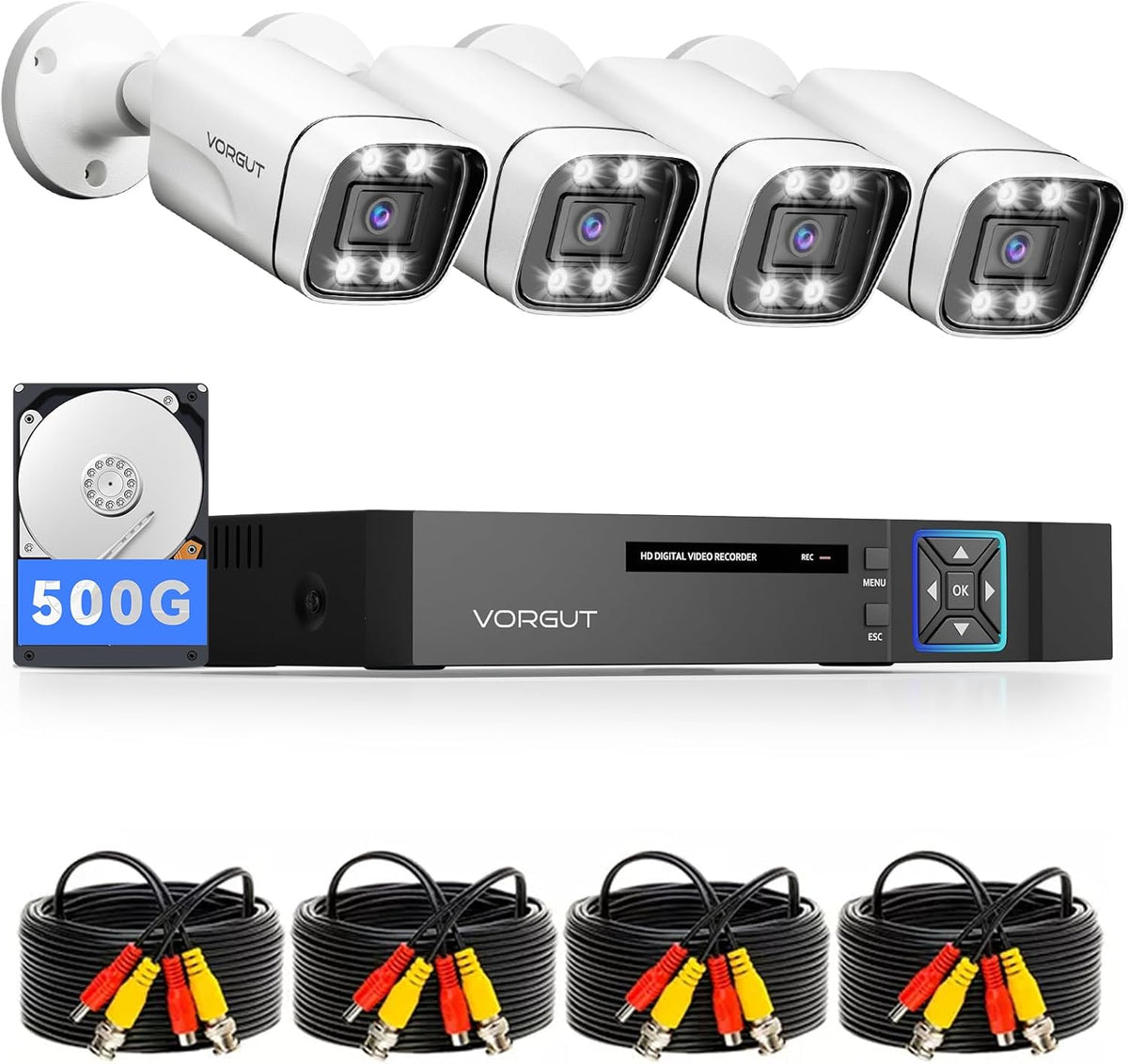 Wired Security Camera System, 4CH 5MP Lite AHD TVI DVR Recorder