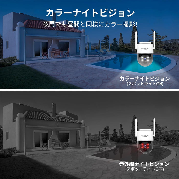 VORGUT Outdoor Solar Security Camera Set of with Monitor (2 x