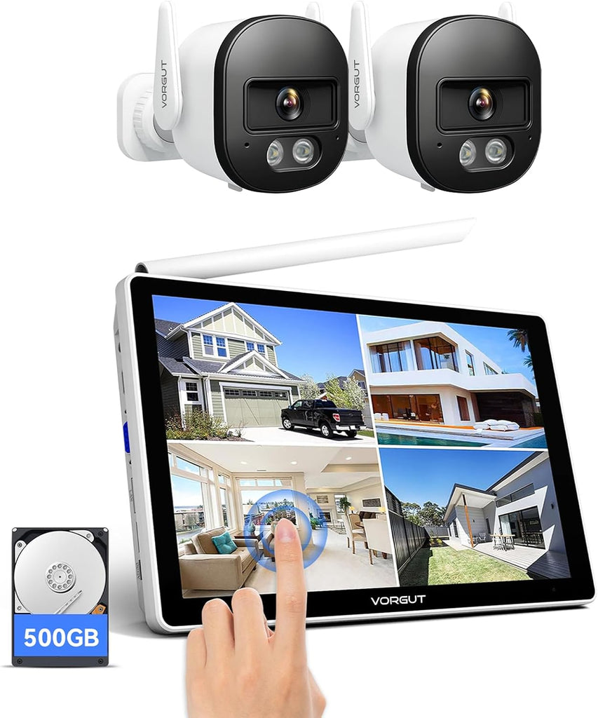 激安価格‼️４台セット！防犯カメラ 屋外IP66 500万画素 モニター付き 防犯カメラ 4台 モニター セット 屋外 家庭用 ワイヤレス 工事
