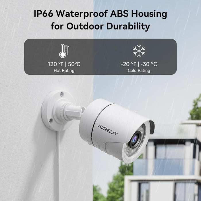 Wired Security Camera System Outdoor with 4pcs 1080P Waterproof Security Camera, 4CH AHD DVR with 500G HDD Indoor/Outdoor Surveillance DVR Kit, IR Night Vision, Motion Detection, 24/7 Record