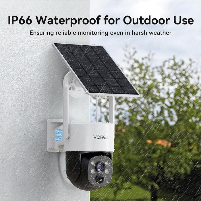 Solar Cameras Wireless Outdoor with 10'' Monitor, 4pcs 2K 3MP Solar Powered Home Security Cameras, Full Color Night Vision, 360° Pan Tilt, Human Detection, 2.4G/5G WiFi 10CH NVR with 500G HDD